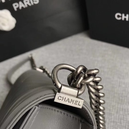 Boy Chanel Flap Bag Original Chevron Leather A67086V Grey Boy Chanel Flap Bag Original Chevron Leather A67086V Grey
