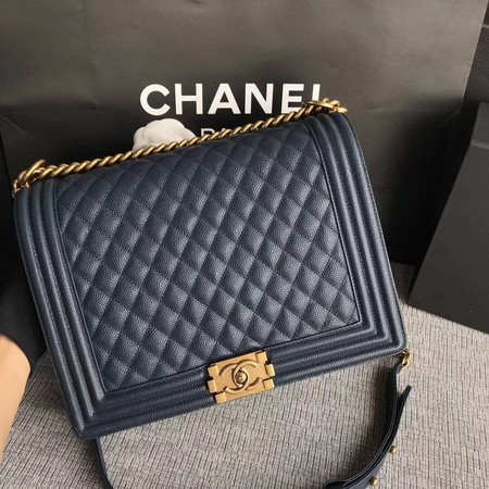 Boy Chanel Flap Shoulder Bag Blue Original Cannage Pattern A67087 Gold Boy Chanel Flap Shoulder Bag Blue Original Cannage Pattern A67087 Gold