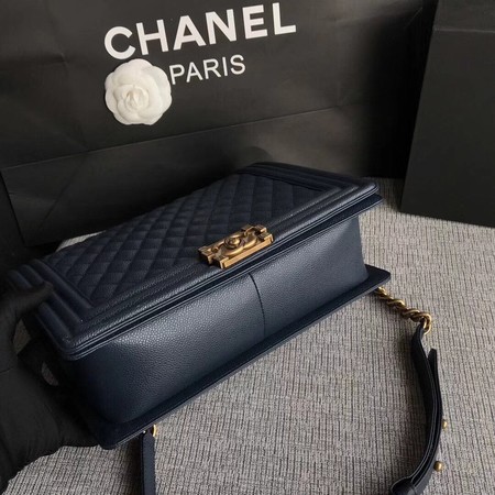 Boy Chanel Flap Shoulder Bag Blue Original Cannage Pattern A67087 Gold Boy Chanel Flap Shoulder Bag Blue Original Cannage Pattern A67087 Gold