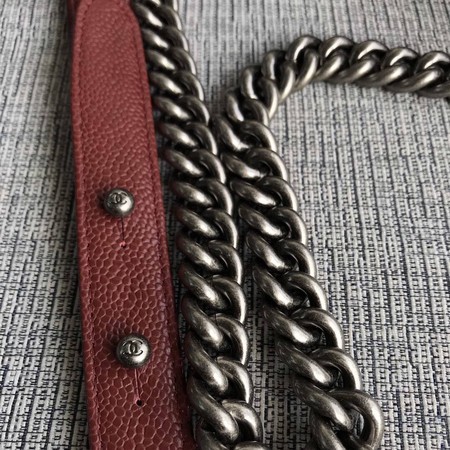 Boy Chanel Flap Shoulder Bag Wine Original Cannage Pattern A67087 Silver Boy Chanel Flap Shoulder Bag Wine Original Cannage Pattern A67087 Silver