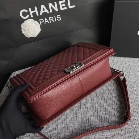 Boy Chanel Flap Shoulder Bag Wine Original Cannage Pattern A67087 Silver Boy Chanel Flap Shoulder Bag Wine Original Cannage Pattern A67087 Silver