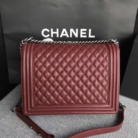 Boy Chanel Flap Shoulder Bag Wine Original Cannage Pattern A67087 Silver Boy Chanel Flap Shoulder Bag Wine Original Cannage Pattern A67087 Silver