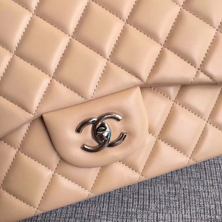 Chanel Maxi Quilted Classic Flap Bag Apricot Sheepskin Leather A58601 Silver Chanel Maxi Quilted Classic Flap Bag Apricot Sheepskin Leather A58601 Silver