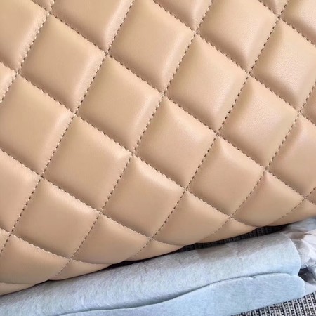 Chanel Maxi Quilted Classic Flap Bag Apricot Sheepskin Leather A58601 Silver Chanel Maxi Quilted Classic Flap Bag Apricot Sheepskin Leather A58601 Silver
