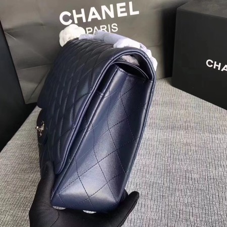 Chanel Maxi Quilted Classic Flap Bag Blue Sheepskin Leather A58601 Silver Chanel Maxi Quilted Classic Flap Bag Blue Sheepskin Leather A58601 Silver