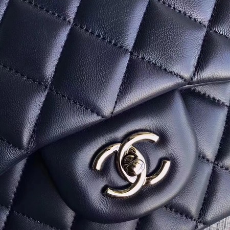 Chanel Maxi Quilted Classic Flap Bag Blue Sheepskin Leather A58601 Silver Chanel Maxi Quilted Classic Flap Bag Blue Sheepskin Leather A58601 Silver