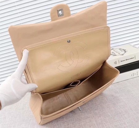 Chanel Maxi Classic Flap Bag Apricot Chevron Sheepskin Leather A58601 Silver Chanel Maxi Classic Flap Bag Apricot Chevron Sheepskin Leather A58601 Silver