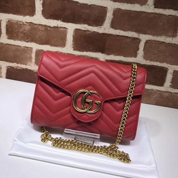 Gucci GG Marmont Matelasse mini Bag 474575 Red Gucci GG Marmont Matelasse mini Bag 474575 Red
