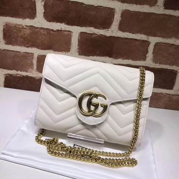 Gucci GG Marmont Matelasse mini Bag 474575 White Gucci GG Marmont Matelasse mini Bag 474575 White