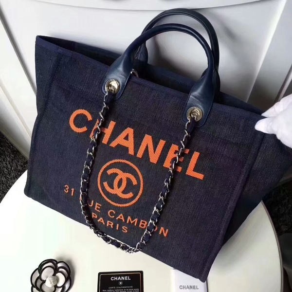 Chanel Medium Original Canvas Leather Tote Shopping Bag 66941F Chanel Medium Original Canvas Leather Tote Shopping Bag 66941F