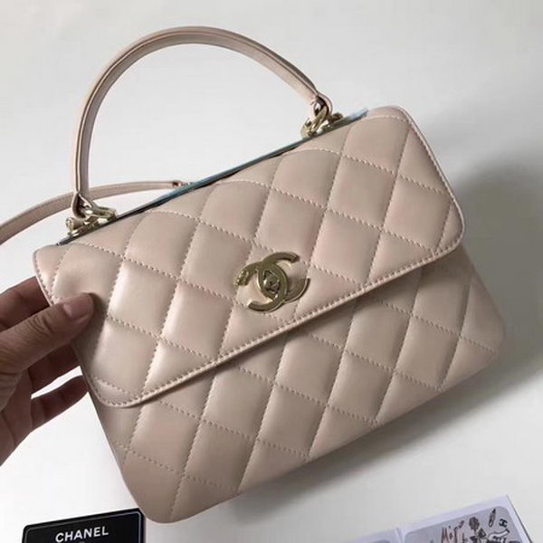 Chanel Classic Top Handle Bag Sheepskin Leather CHA2371 OffWhite Chanel Classic Top Handle Bag Sheepskin Leather CHA2371 OffWhite
