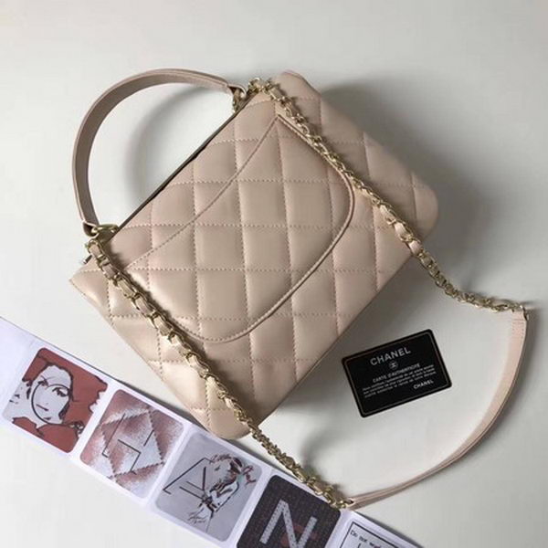 Chanel Classic Top Handle Bag Sheepskin Leather CHA2371 OffWhite Chanel Classic Top Handle Bag Sheepskin Leather CHA2371 OffWhite
