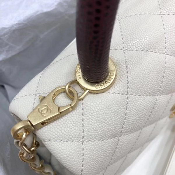 Chanel Classic Top Handle Bag White Cannage Pattern A92290 Wine Chanel Classic Top Handle Bag White Cannage Pattern A92290 Wine
