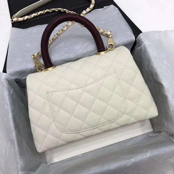 Chanel Classic Top Handle Bag White Cannage Pattern A92290 Wine Chanel Classic Top Handle Bag White Cannage Pattern A92290 Wine