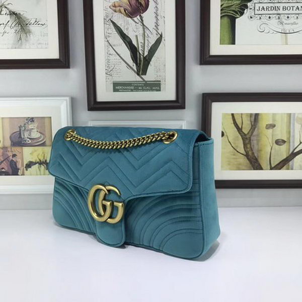 Gucci GG Marmont Embroidered Velvet Bag 443496 SkyBlue Gucci GG Marmont Embroidered Velvet Bag 443496 SkyBlue