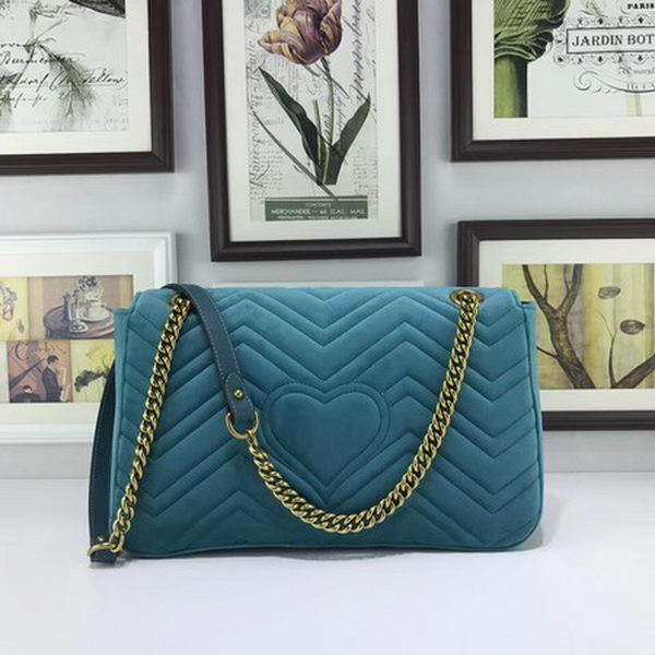 Gucci GG Marmont Embroidered Velvet Bag 443496 SkyBlue Gucci GG Marmont Embroidered Velvet Bag 443496 SkyBlue