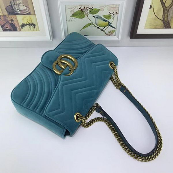 Gucci GG Marmont Embroidered Velvet Bag 443496 SkyBlue Gucci GG Marmont Embroidered Velvet Bag 443496 SkyBlue