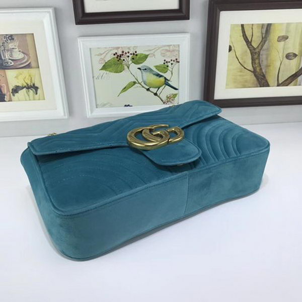 Gucci GG Marmont Embroidered Velvet Bag 443496 SkyBlue Gucci GG Marmont Embroidered Velvet Bag 443496 SkyBlue