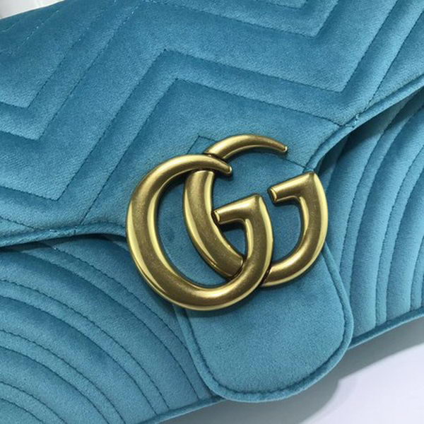 Gucci GG Marmont Embroidered Velvet Bag 443496 SkyBlue Gucci GG Marmont Embroidered Velvet Bag 443496 SkyBlue