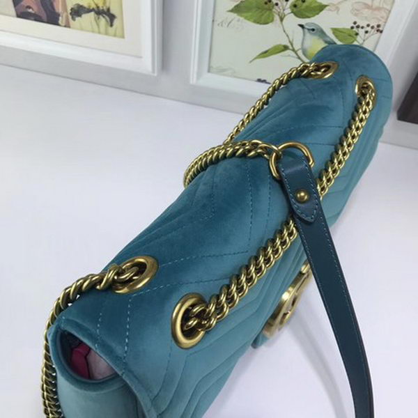 Gucci GG Marmont Embroidered Velvet Bag 443496 SkyBlue Gucci GG Marmont Embroidered Velvet Bag 443496 SkyBlue