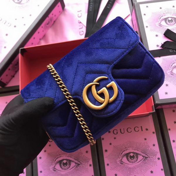 Gucci GG Marmont Velvet Super Mini Bag 476433 Blue Gucci GG Marmont Velvet Super Mini Bag 476433 Blue