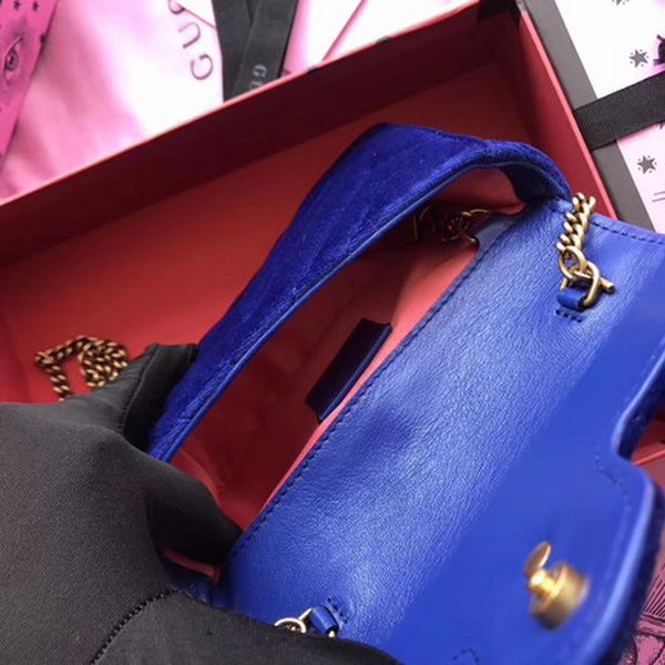Gucci GG Marmont Velvet Super Mini Bag 476433 Blue Gucci GG Marmont Velvet Super Mini Bag 476433 Blue