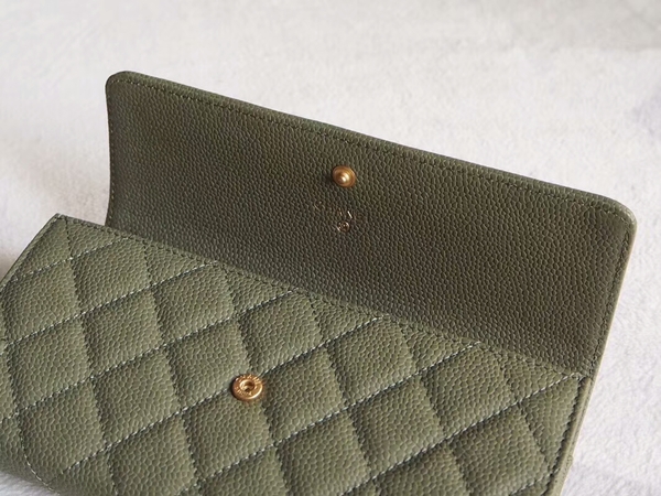 Chanel Boy Matelasse Long Wallet Calfskin Leather CHA5264 Green