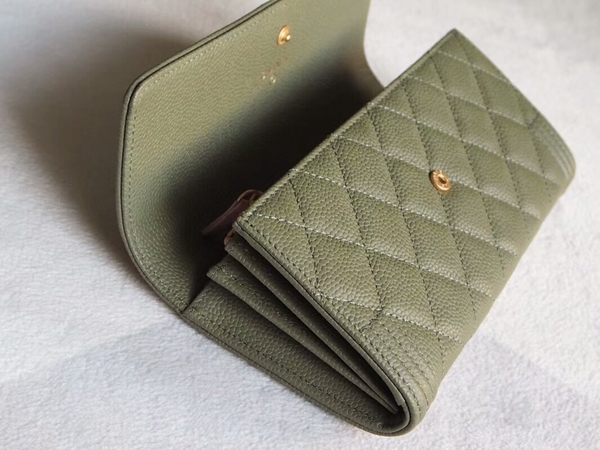 Chanel Boy Matelasse Long Wallet Calfskin Leather CHA5264 Green