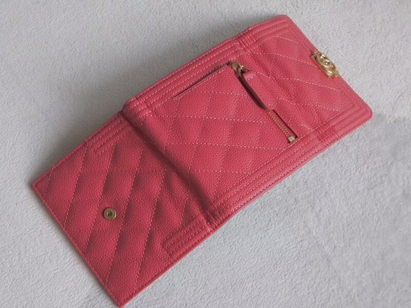 Chanel Tri-Fold Wallet Calfskin Leather A48980 Pink