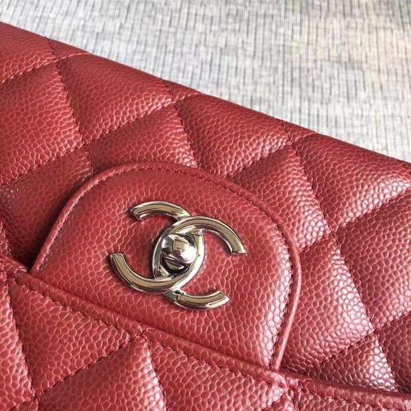 Chanel Flap Shoulder Bags Marroon Original Calfskin Leather CF1113 Silver Chanel Flap Shoulder Bags Marroon Original Calfskin Leather CF1113 Silver