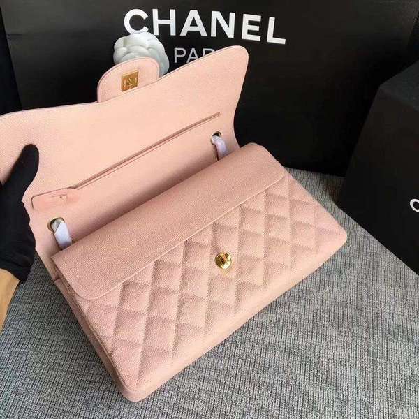 Chanel Flap Shoulder Bags Pink Original Calfskin Leather CF1113 Gold Chanel Flap Shoulder Bags Pink Original Calfskin Leather CF1113 Gold