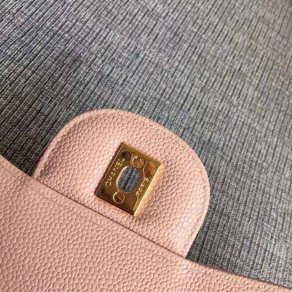 Chanel Flap Shoulder Bags Pink Original Calfskin Leather CF1113 Gold Chanel Flap Shoulder Bags Pink Original Calfskin Leather CF1113 Gold
