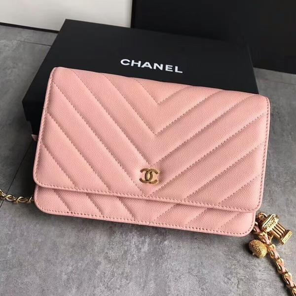 Chanel Owl Pendant Flap Shoulder Bag Calfskin Leather A33814 Peach Chanel Owl Pendant Flap Shoulder Bag Calfskin Leather A33814 Peach