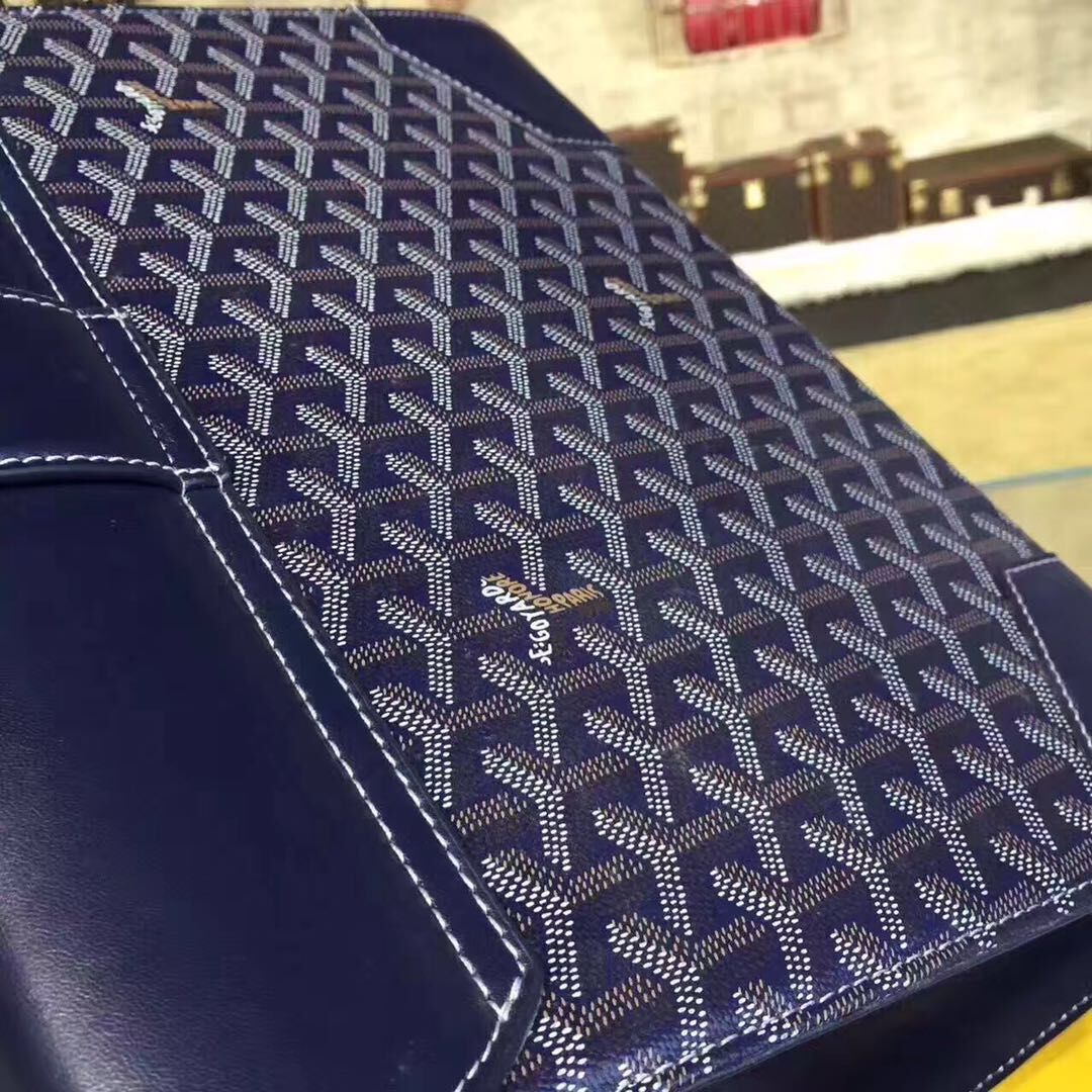 Goyard Y Doodling Calfskin Leather Tote Bag 9956 blue Goyard Y Doodling Calfskin Leather Tote Bag 9956 blue