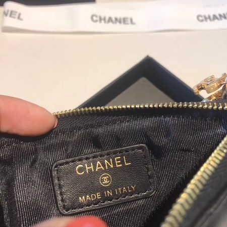 Chanel Sheepskin Leather Coin Purse 2214 black