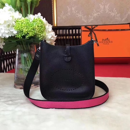 Hermes Evelyne mini 17cm Messenger Bag Original Calf Leather H1187 Black