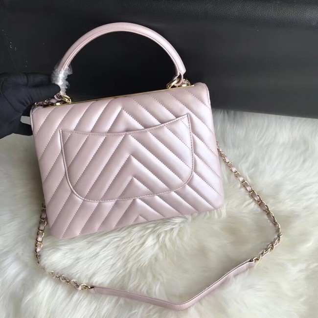 Chanel Small Flap Bag with Top Handle A92236 Pink