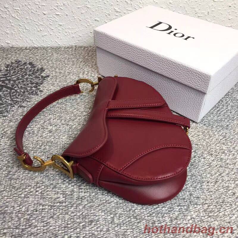 Dior SADDLE BAG IN RED CALFSKIN M0446 red
