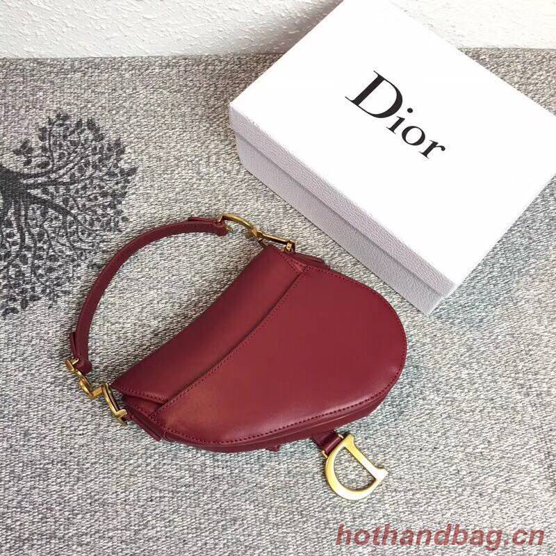 Dior SADDLE BAG IN RED CALFSKIN M0446 red
