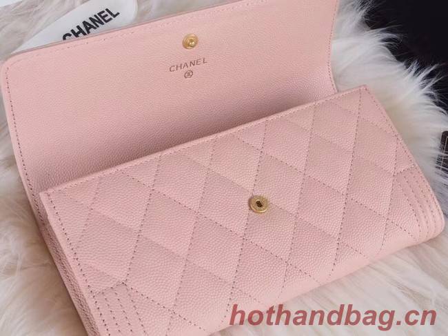 BOY CHANEL Flap Wallet A80286 pink gold-Tone Metal