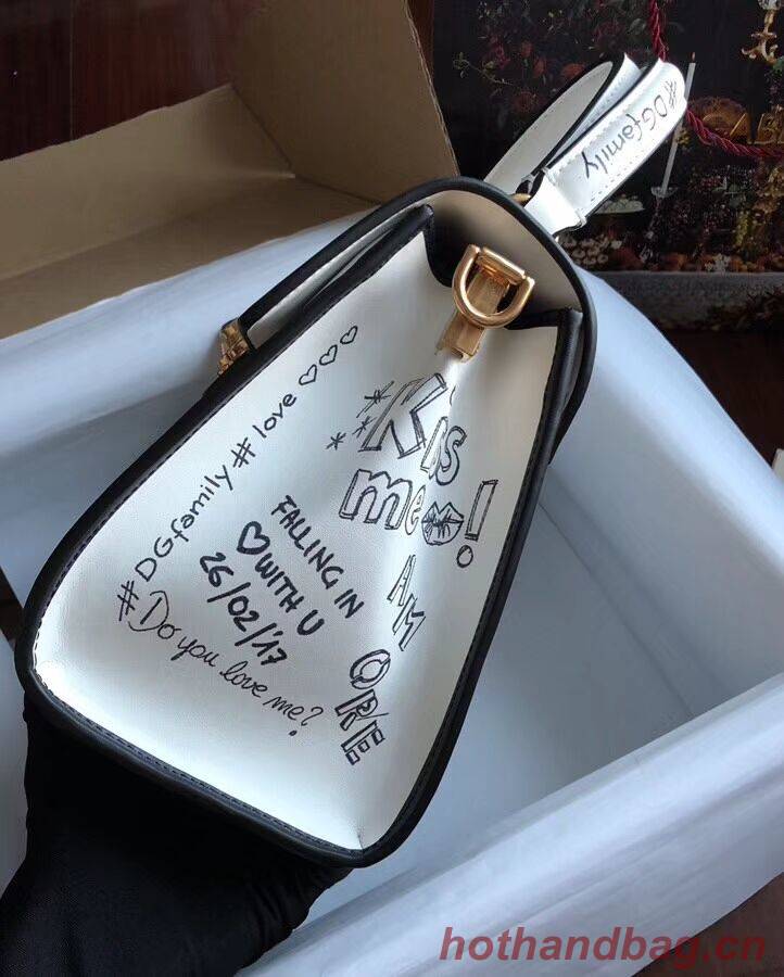 Dolce & Gabbana SICILY Chrysanthemum Calfskin Tote Bags 5588 white Dolce & Gabbana SICILY Chrysanthemum Calfskin Tote Bags 5588 white