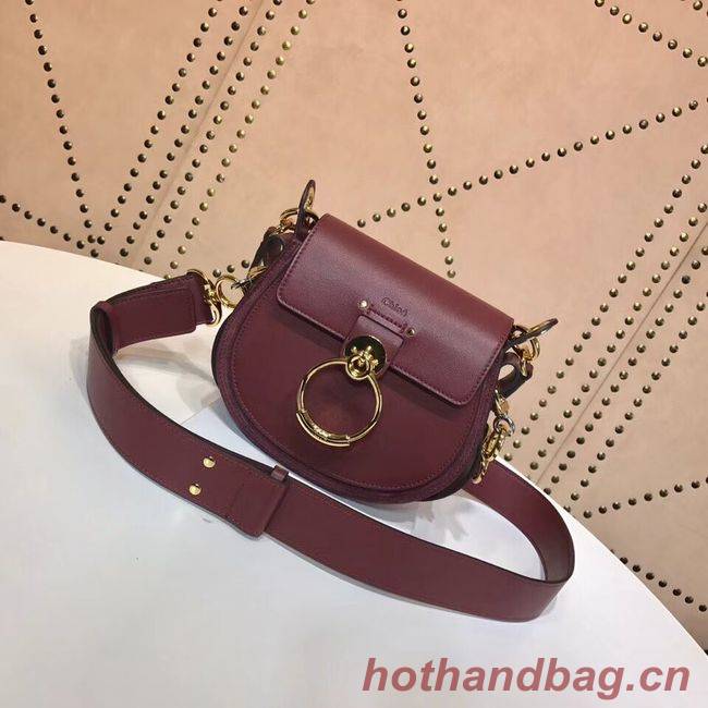 CHLOE Tess Small leather shoulder bag 3E153 Plum purple