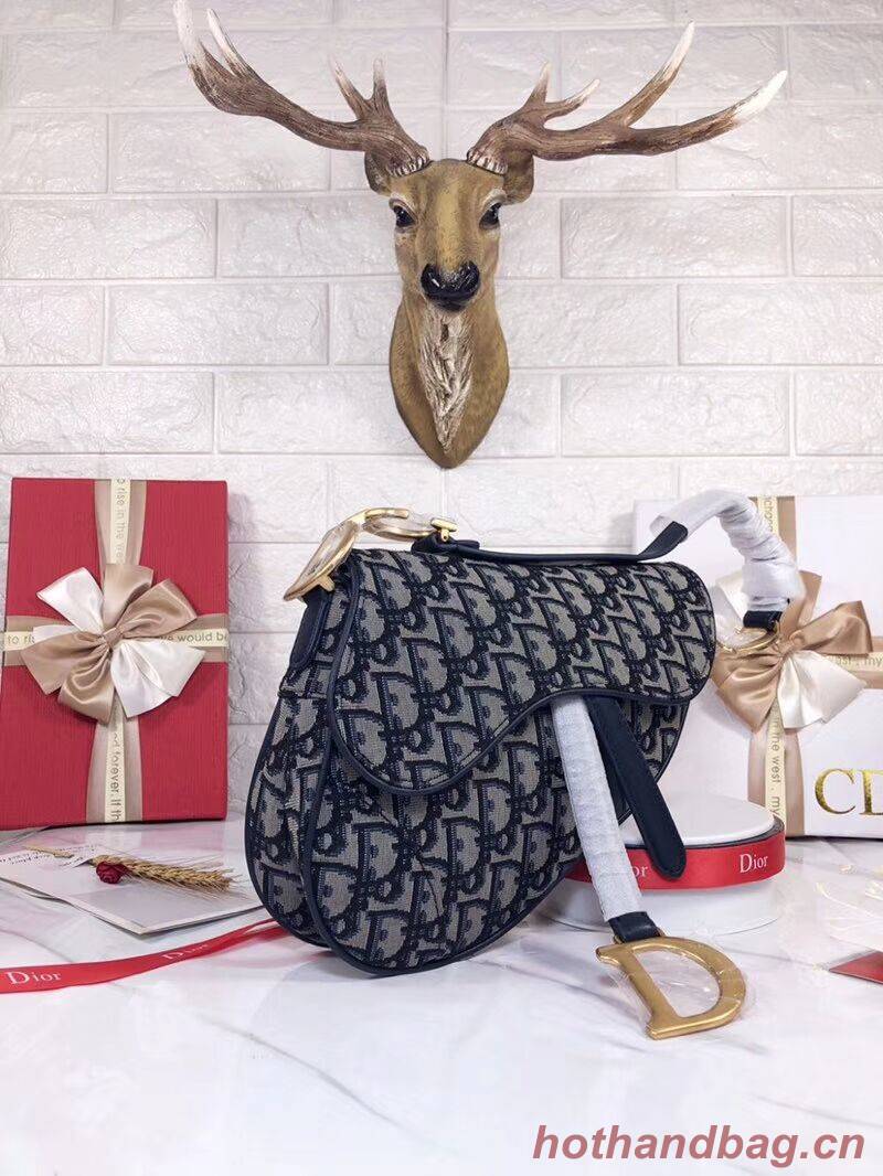 Dior SADDLE BAG CANVAS M0446 blue Dior SADDLE BAG CANVAS M0446 blue