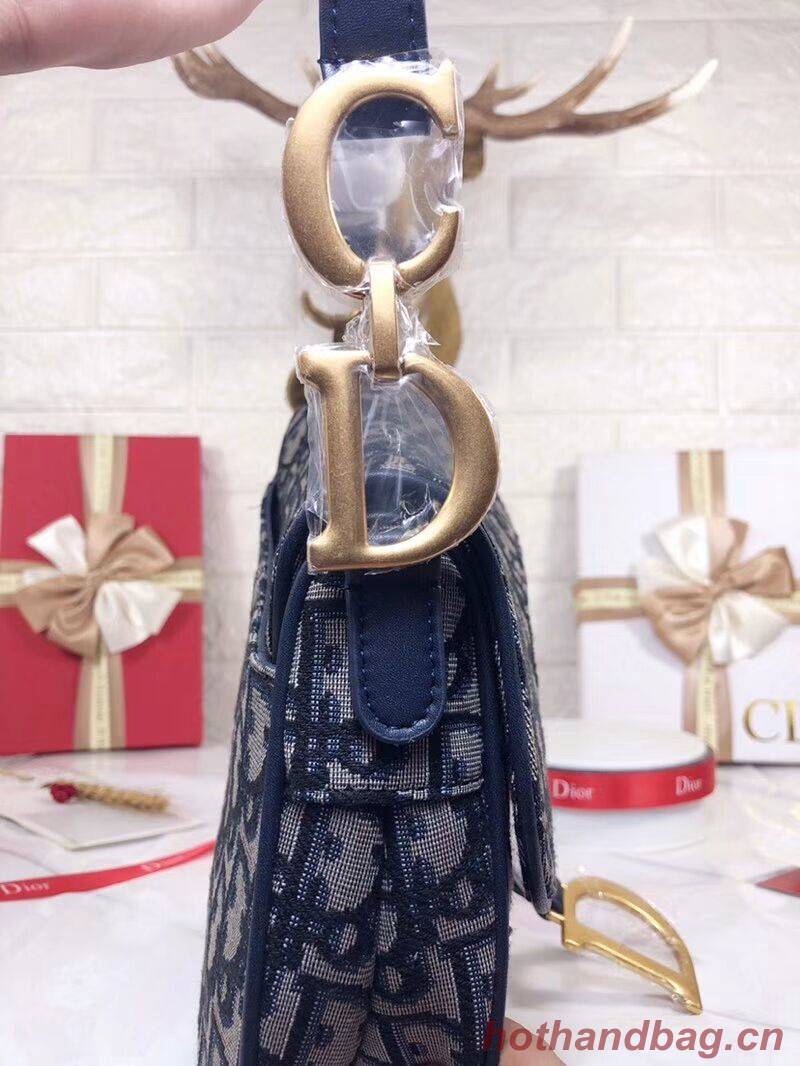 Dior SADDLE BAG CANVAS M0446 blue Dior SADDLE BAG CANVAS M0446 blue