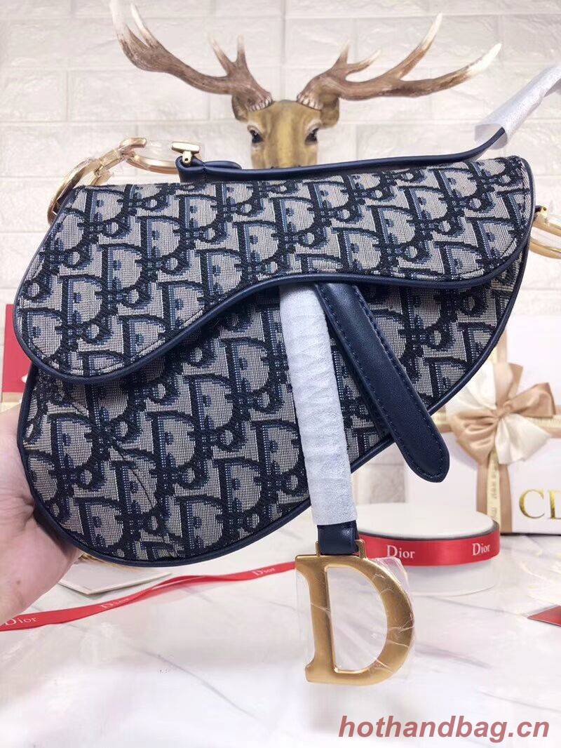 Dior SADDLE BAG CANVAS M0446 blue Dior SADDLE BAG CANVAS M0446 blue