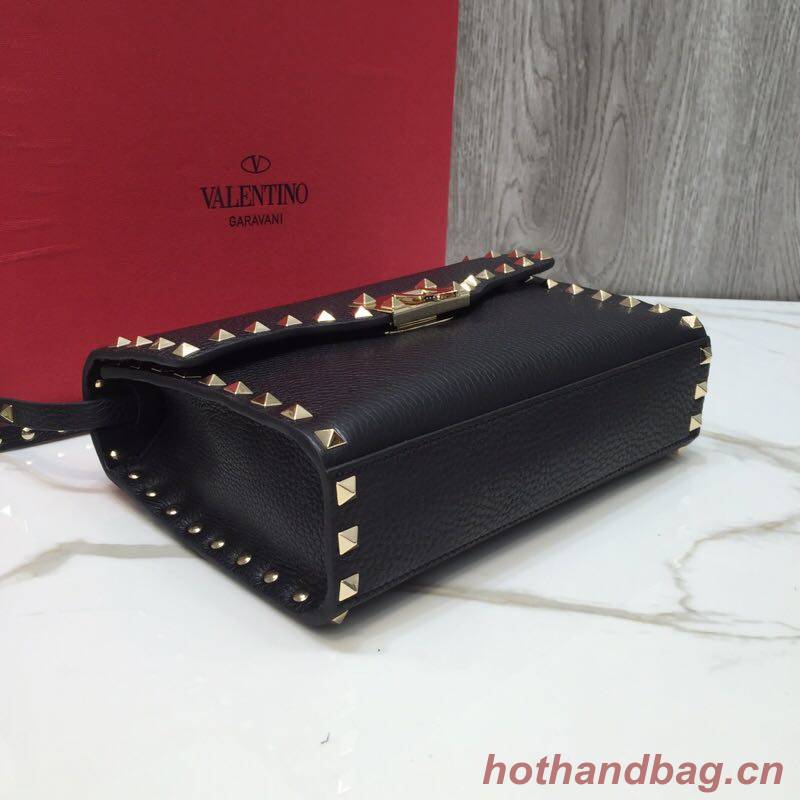 VALENTINO Rockstud leather cross-body bag 76357 black
