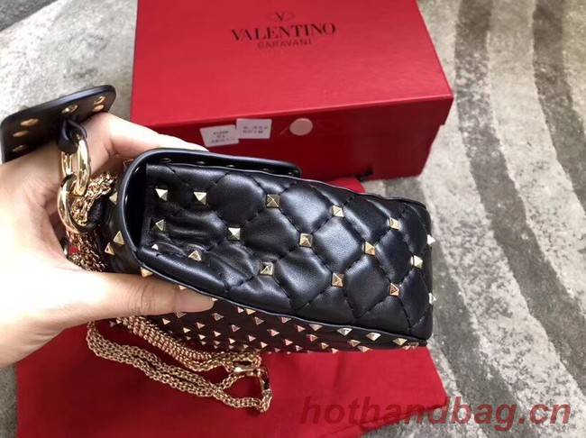 VALENTINO Rockstud spike medium shoulder bag 2601 black
