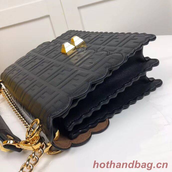 Fendi KAN I F leather bag 8BF053 Black Fendi KAN I F leather bag 8BF053 Black