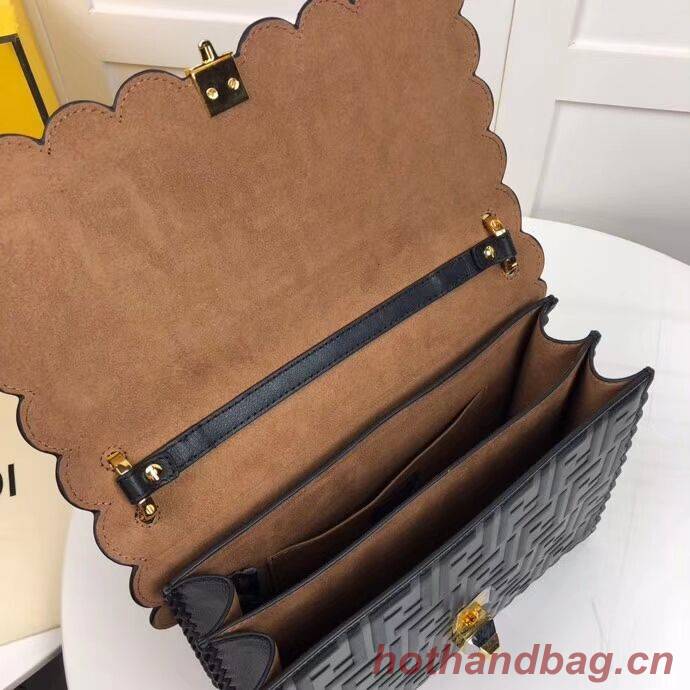 Fendi KAN I F leather bag 8BF053 Black Fendi KAN I F leather bag 8BF053 Black