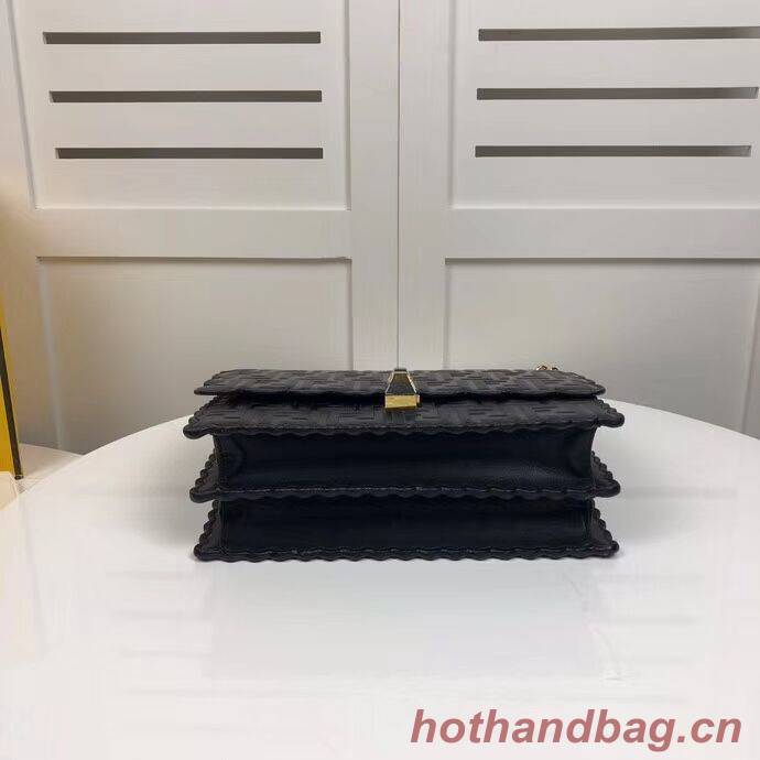 Fendi KAN I F leather bag 8BF053 Black Fendi KAN I F leather bag 8BF053 Black